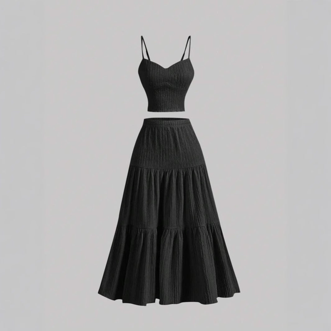 DALISAY™ – Chic A-line Crop and Skirt Co-ord