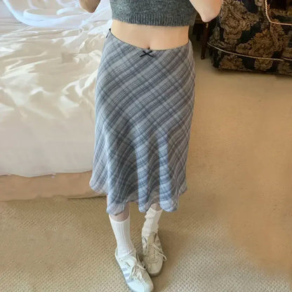 MORIAH™ – Classic Plaid Midi Skirt